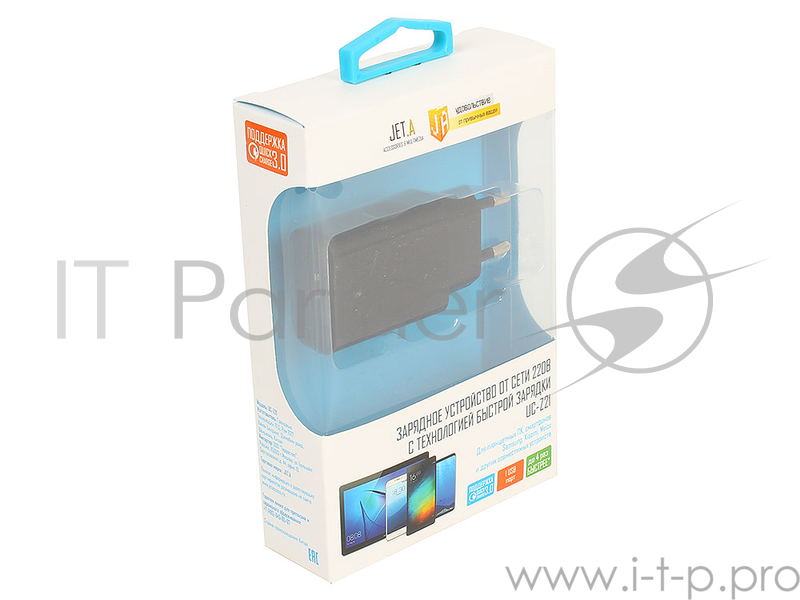 Универсальное зарядное устройство от сети 220В UC-Z21 с поддержкой стандарта быстрой зарядки QC 3.0 (1 USB-порт, до 3.0А) Цвет - чёрный