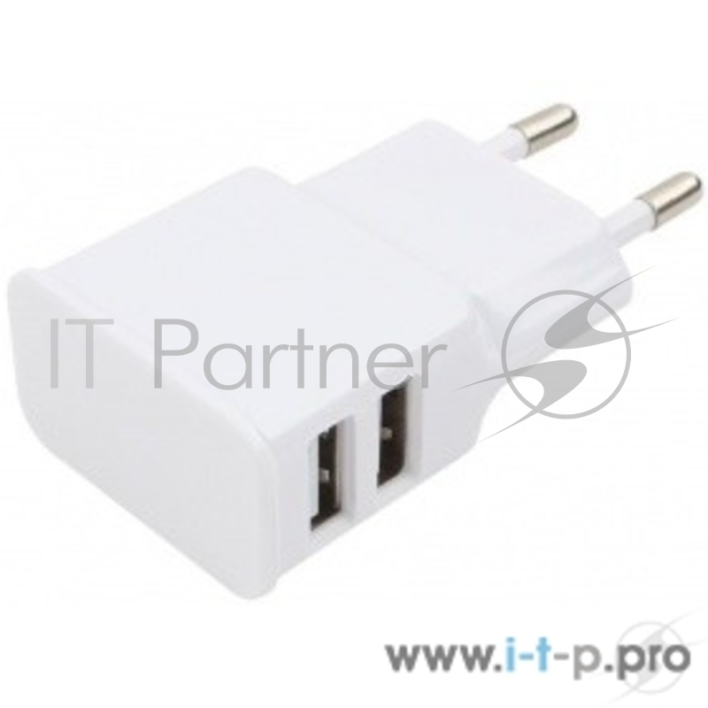 Адаптер питания Cablexpert MP3A-PC-11 100/220V - 5V USB 2 порта, 2.1A, белый