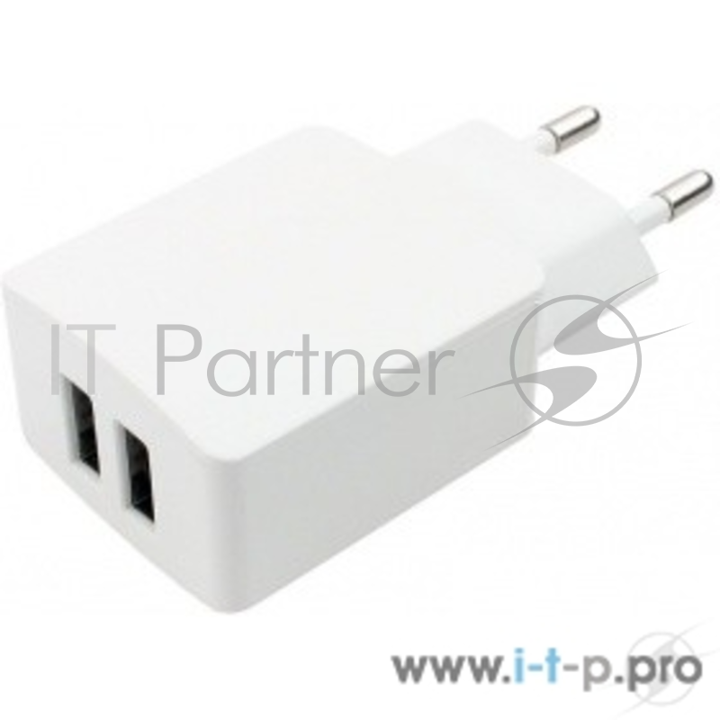 Адаптер питания Cablexpert MP3A-PC-13 100/220V - 5V USB 2 порта, 2.1A, белый