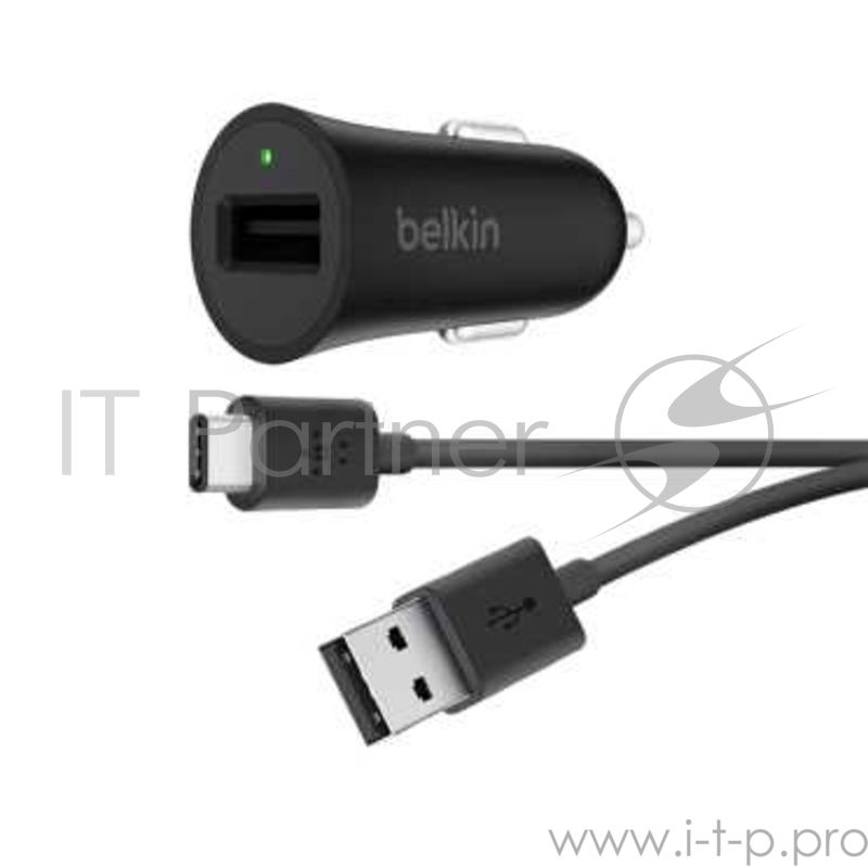 Зарядное устройство Belkin QC 3.0 USB-A CAR CHARGER,18W,W/4',USB-A - USB-C,BLK