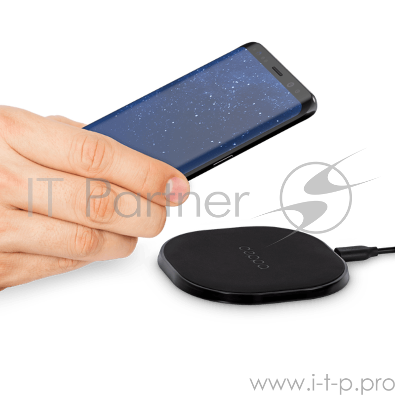 Беспроводное зарядное устройство Deppa 24000 Qi Fast Charger, 5V/1A, 9V/1.1A, Черный