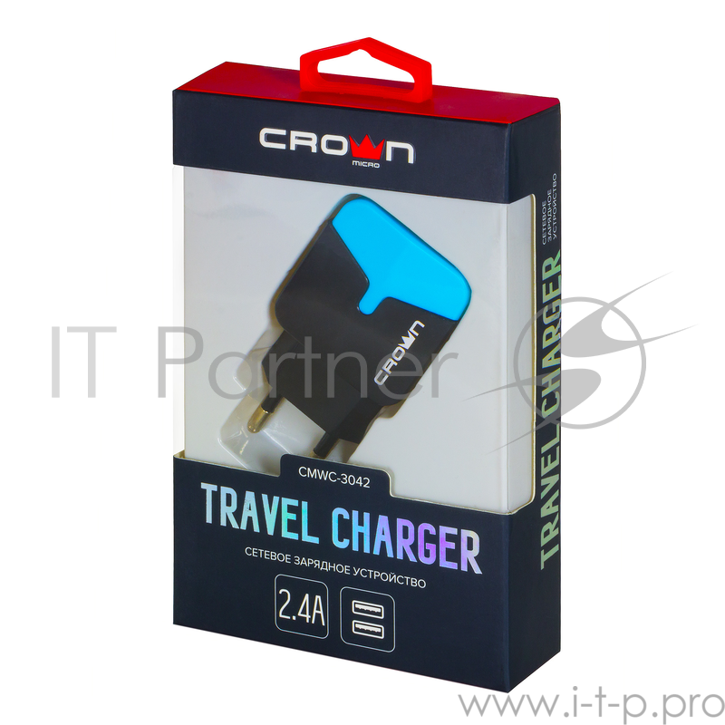 Сетевое универсальное зарядное устройство Crown CMWC-3042