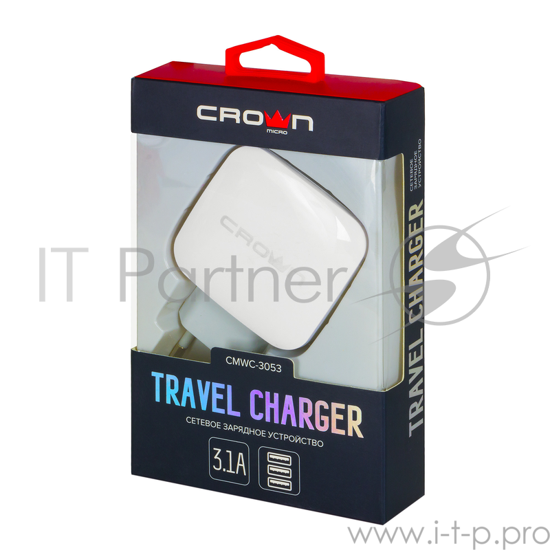 Сетевое универсальное зарядное устройство Crown CMWC-3053