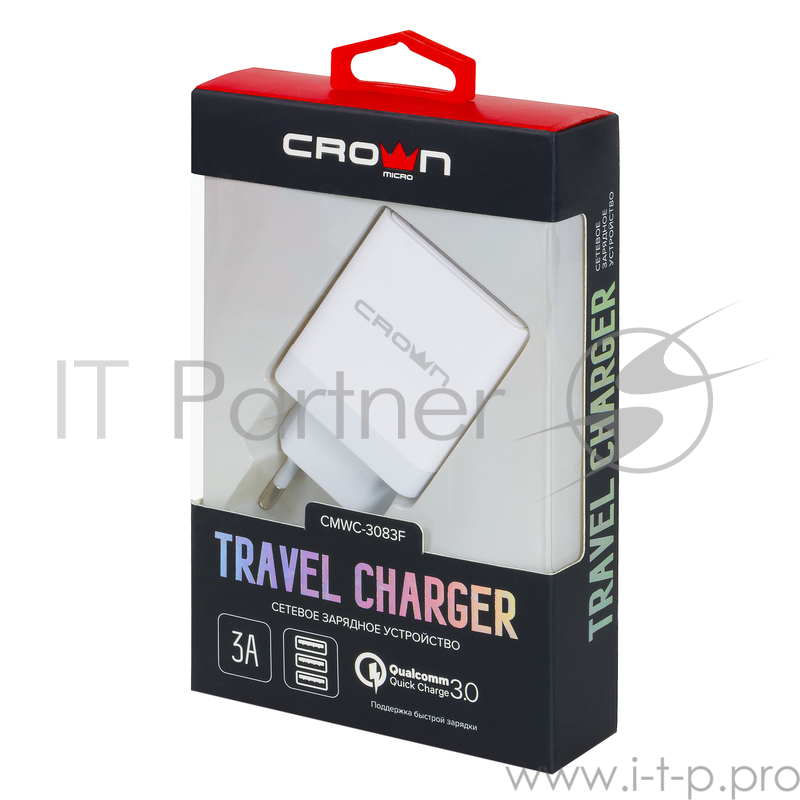 Сетевое универсальное зарядное устройство Crown CMWC-3083F