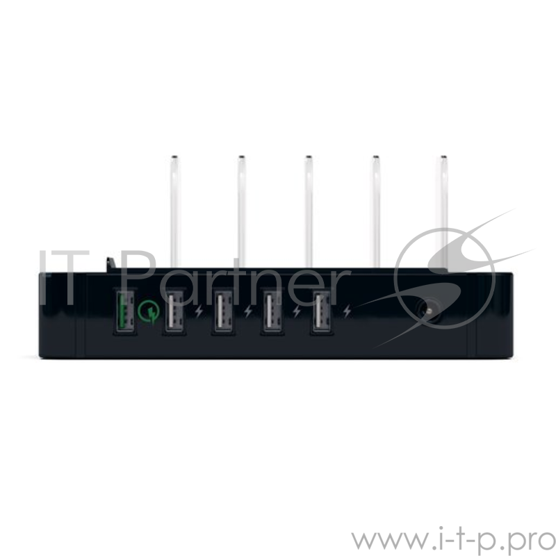 Зарядная док-станция Satechi 5-Port USB Charging Station Dock. Разъемы: USB 5В/2,4А - 4 шт., USB Qualcomm® Quick Charge™- 1 шт. Цвет черный.