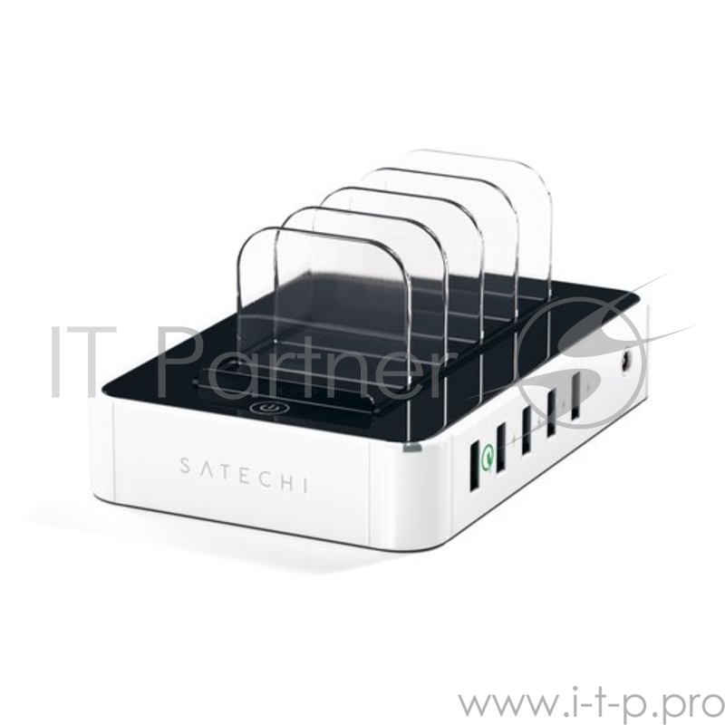 Зарядная док-станция Satechi 5-Port USB Charging Station Dock. Разъемы: USB 5В/2,4А - 4 шт., USB Qualcomm® Quick Charge™- 1 шт. Цвет белый.
