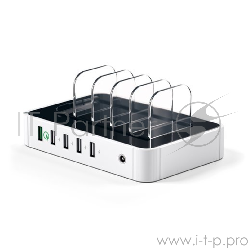 Зарядная док-станция Satechi 5-Port USB Charging Station Dock. Разъемы: USB 5В/2,4А - 4 шт., USB Qualcomm® Quick Charge™- 1 шт. Цвет белый.