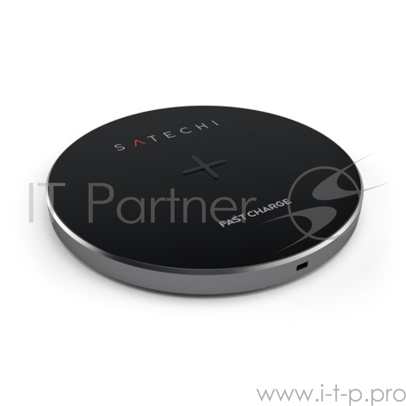 Беспроводное зарядное устройство Satechi Wireless Charging Pad. Работает от USB. Цвет серый космос.