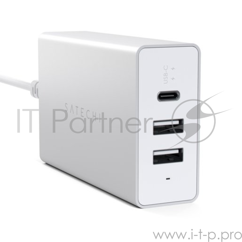 Подставка док-станция Satechi Aluminum Desktop Charging Stand для iPhone с Lightning разъемом. Материал алюминий. Цвет серебряный.