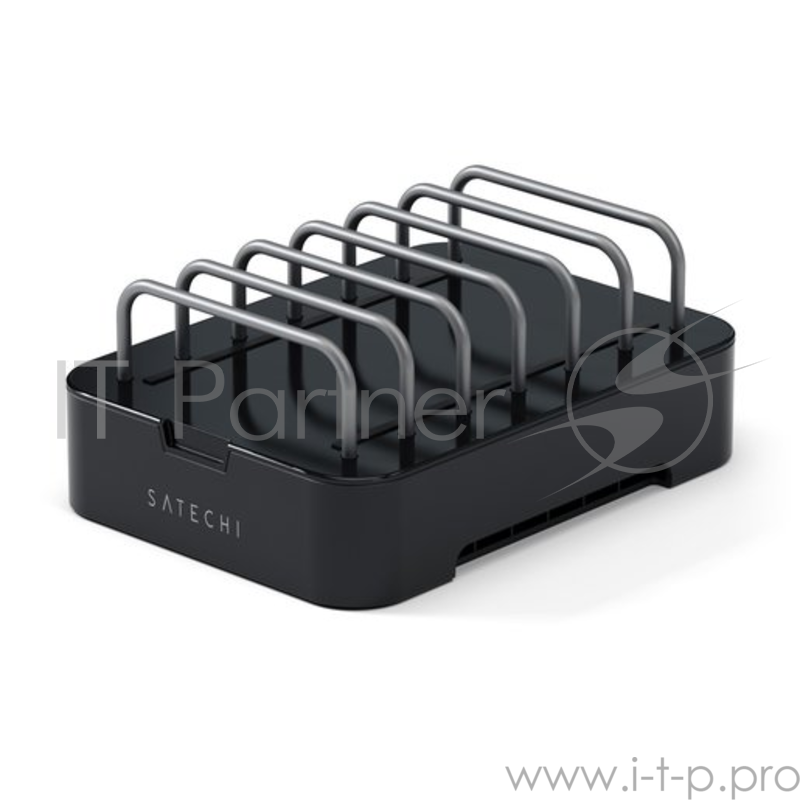 Подставка-зарядная станция Satechi 6-Port Customizable Media Organizer для 6 мобильных устройств (планшеты, смартфоны). Материал сталь. Цвет черный.