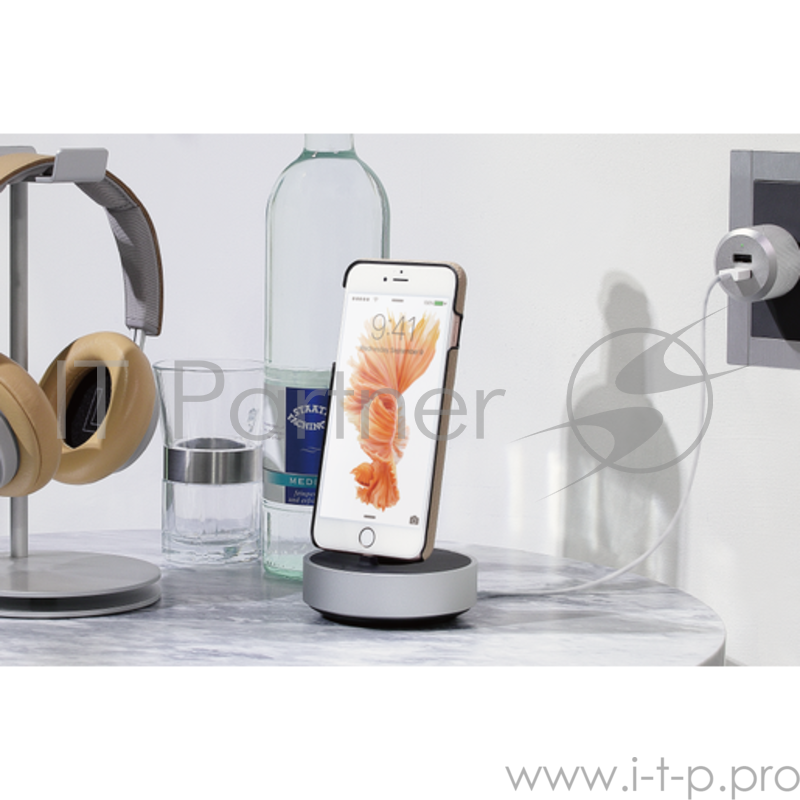 Подставка-док станция Just Mobile HoverDock для iPhone. Материал алюминий. Цвет: серебряный.