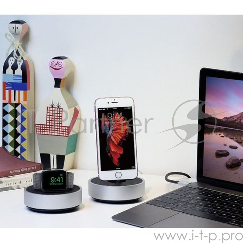 Подставка-док станция Just Mobile HoverDock для iPhone. Материал алюминий. Цвет: серебряный.