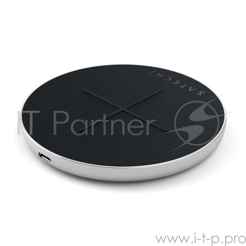 Беспроводное зарядное устройство Satechi Type-C PD & QC Wireless Charger. Функции PD и QC, LED индикация. Цвет серебряный.