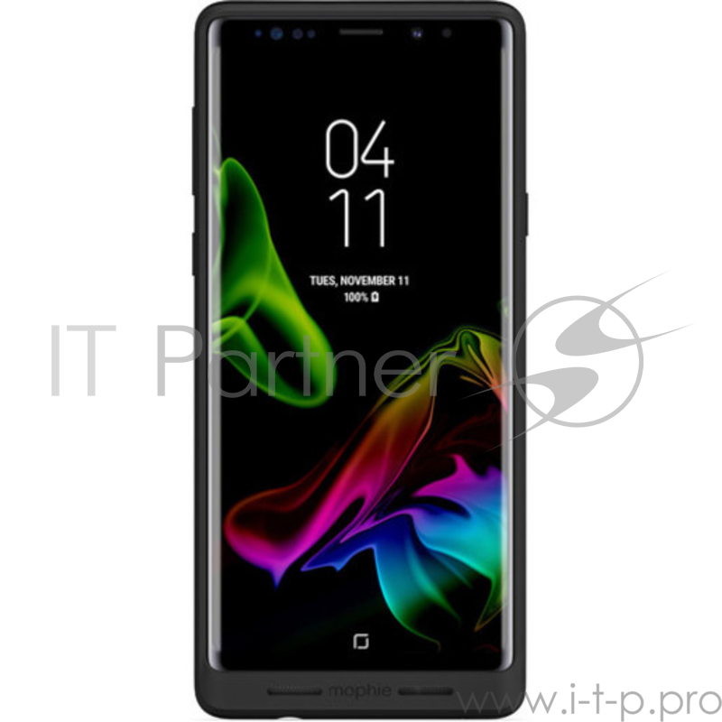 Чехол Mophie Juice Pack Air со встроенным аккумулятором для Samsung Galaxy Note 9. Емкость аккумулятора 2525 МаЧ. Функция беспроводной зарядки. Цвет: черный.