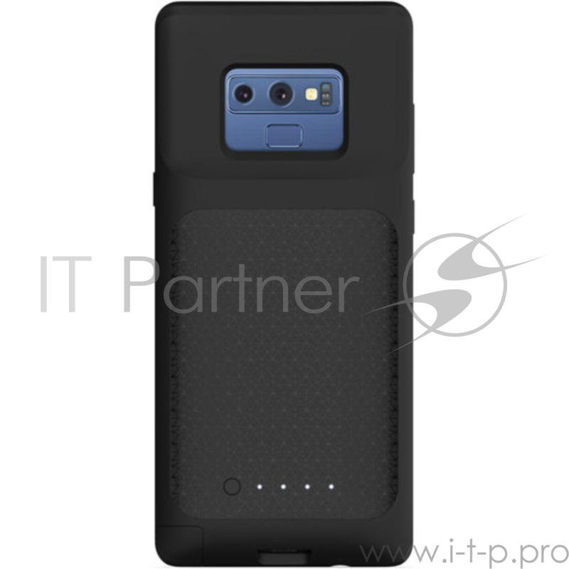 Чехол Mophie Juice Pack Air со встроенным аккумулятором для Samsung Galaxy Note 9. Емкость аккумулятора 2525 МаЧ. Функция беспроводной зарядки. Цвет: черный.