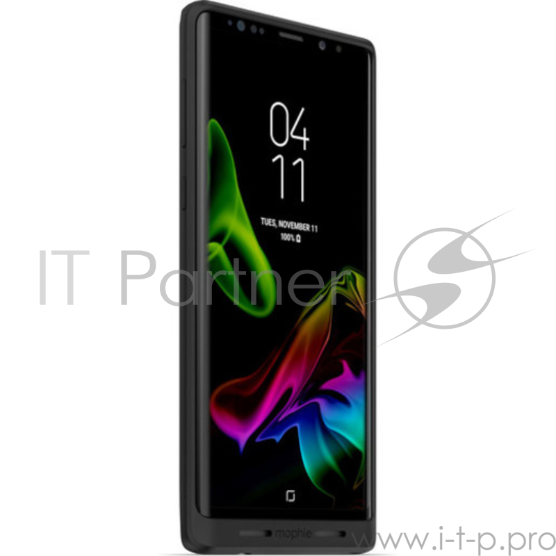 Чехол Mophie Juice Pack Air со встроенным аккумулятором для Samsung Galaxy Note 9. Емкость аккумулятора 2525 МаЧ. Функция беспроводной зарядки. Цвет: черный.