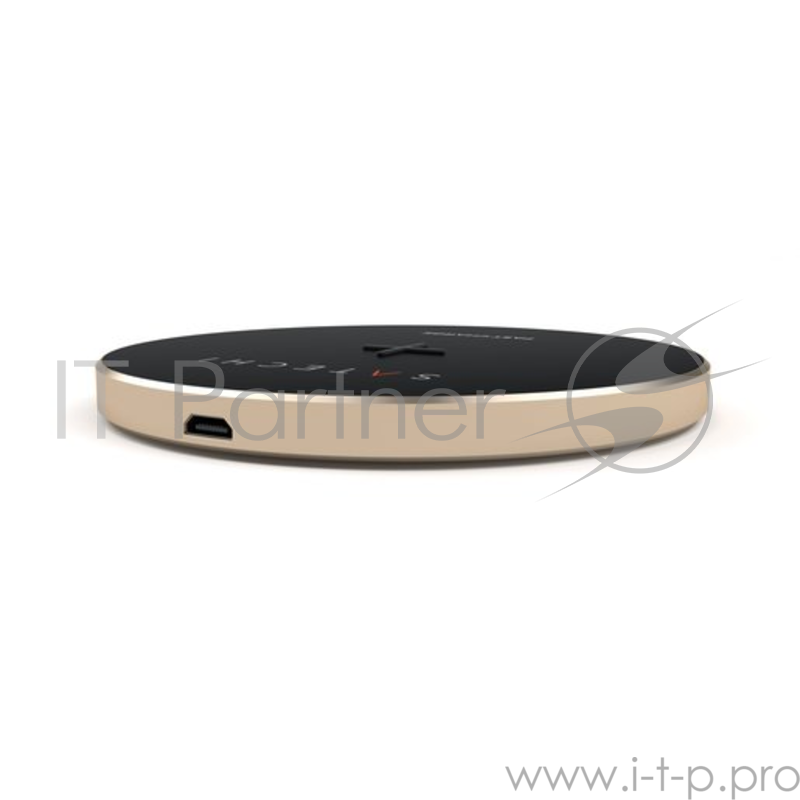 Беспроводное зарядное устройство Satechi Wireless Charging Pad. Работает от USB. Цвет золотой.