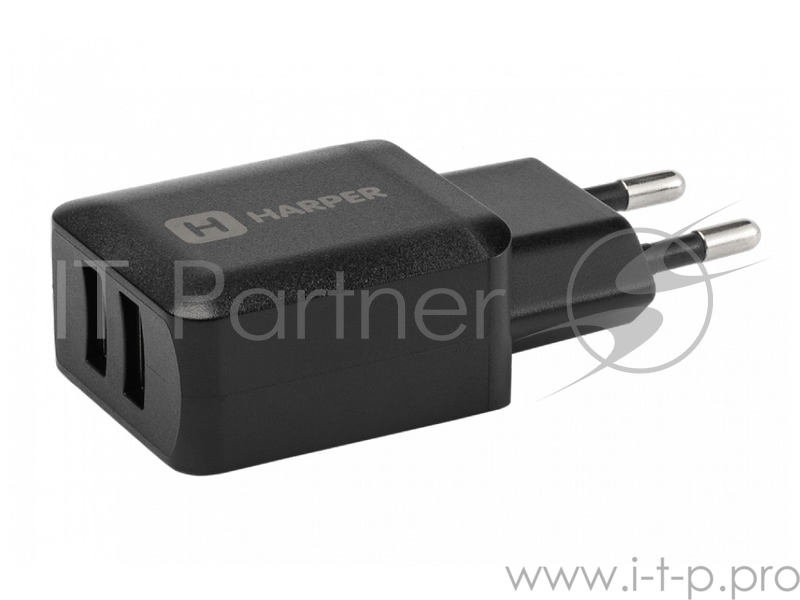 Сетевое зарядное устройство HARPER WCH-8220 BLACK 2xUSB 2.4A