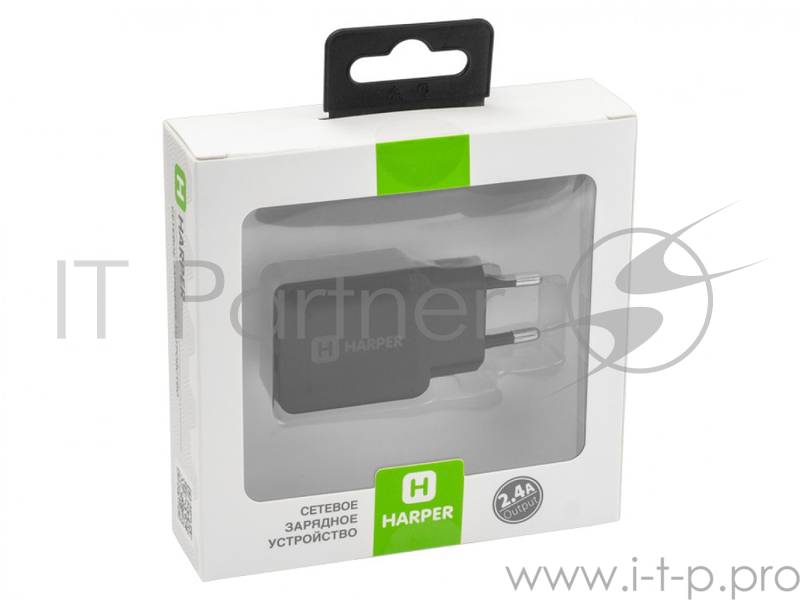 Сетевое зарядное устройство HARPER WCH-8220 BLACK 2xUSB 2.4A