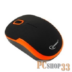 Оптическая мышь Gembird MUSW-200-BKO, беспров., 2кн.+скр., черно-оранжевый (USB)