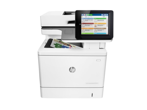 Цветное МФУ HP Color LaserJet Enterprise MFP M577f A4, лазерный, принтер + сканер + копир + факс, ЖК 8.0, бело-черный (USB2.0, LAN)
