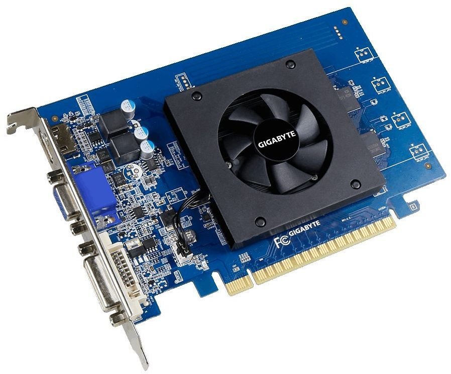 Видеокарта GIGABYTE GeForce GT 710 1ГБ GV-N710D5-1GI (GeForce GT 710, DDR5, D-Sub, DVI, HDMI) (PCI-E)