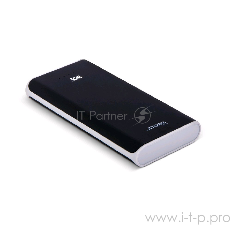 Внешний аккумулятор 3Cott 3C-PB-156SS, Storm Series, емкость 15600 мАч, вх.: 5В1А, вых1: 5В1А, вых2: 5В2.1А, прорезиненное покрытие, черный + серый