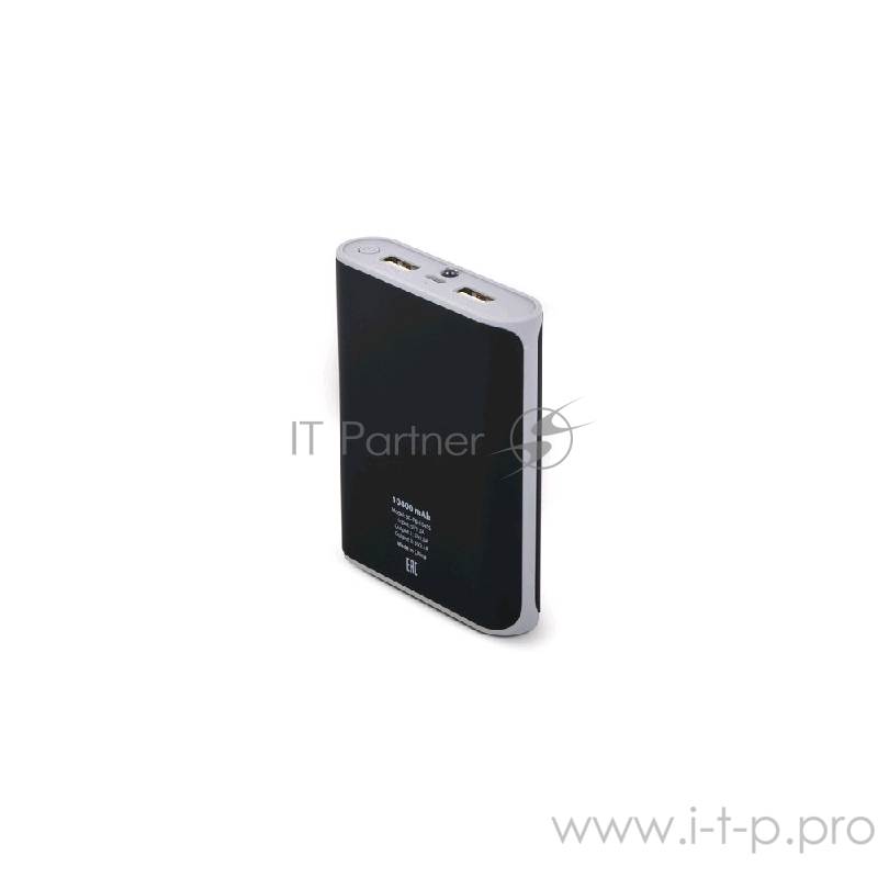 Внешний аккумулятор 3Cott 3C-PB-104SS, Storm Series, емкость 10400 мАч, вх.: 5В1А, вых1: 5В1А, вых2: 5В2.1А, прорезиненное покрытие, черный + серый
