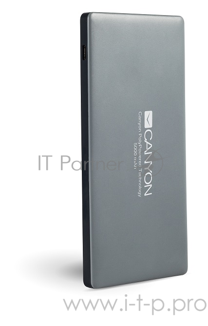 Внешний аккумулятор Canyon CNS-TPBP5DG 5000mAh (Dark grey). (H2CNSTPBP5DG) bulit-in Lithium Polymer
