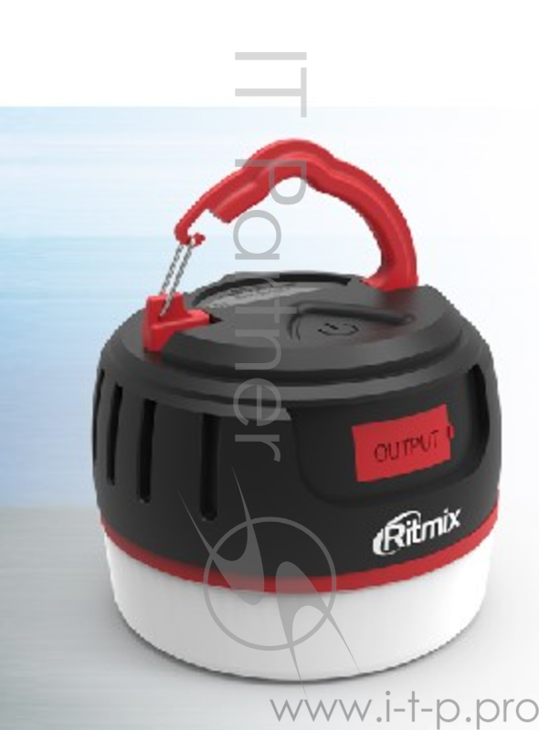 Универсальное зарядное устройство RITMIX RPB-5800LT черный/красный (POWER BANK + ЛАМПА), емкость аккумулятора5800 мАч, индикатор заряда, защита IP65, функция лампы (4 режима), входыMicro-USB, устройство оснащено удобной ручкой и магнитом в нижней час