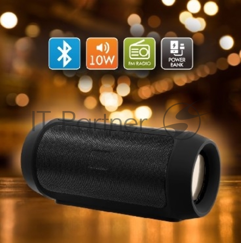 Портативная колонка GINZZU GM-994G 2400 mAh. Выходная мощность: 2 х 5Вт. Bluetooth: V4.0. Аудио-плеер: USB-flash и микроSD карты до 32 ГБ. FМ-радио: 87,5 -108,0МГц. Вход AUX: DC-jack-3.5 мм. Поддержка Handsfree. Диапазон воспроизводимых частот: 100Гц