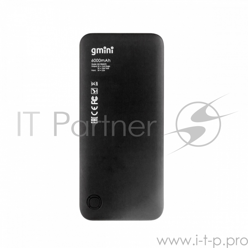 Внешний аккумулятор Gmini Slim Series GM-PB052TC Black , 6000mAh