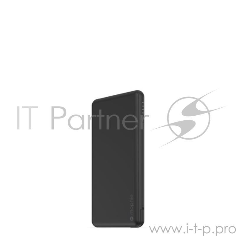 Внешний портативный аккумулятор Mophie Powerstation Plus USB-C 6000 mAh. Встроенный кабель USB-C PD 18W. Порт USB-A 15W. Цвет черный матовый.