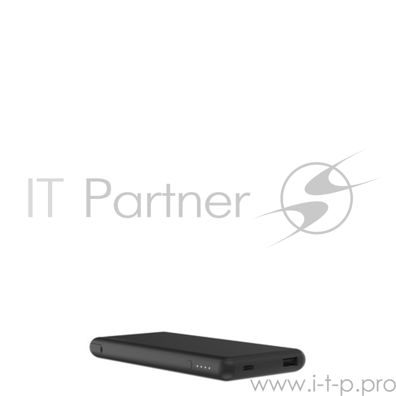 Внешний портативный аккумулятор Mophie Powerstation Plus USB-C 6000 mAh. Встроенный кабель USB-C PD 18W. Порт USB-A 15W. Цвет черный матовый.