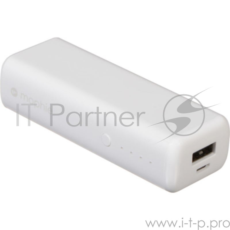 Внешний портативный аккумулятор Mophie Power Boost mini V2. Емкость аккумулятора 2600 МаЧ. Цвет: белый.