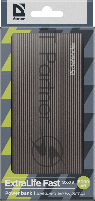 Аккумулятор USB 5000MAH 3A EXTRALIFE FAST 83627 DEFENDER