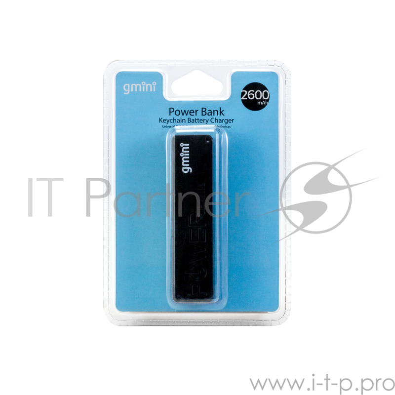 Внешний аккумулятор Gmini GM-PB026-B, 2600mAh, чёрный