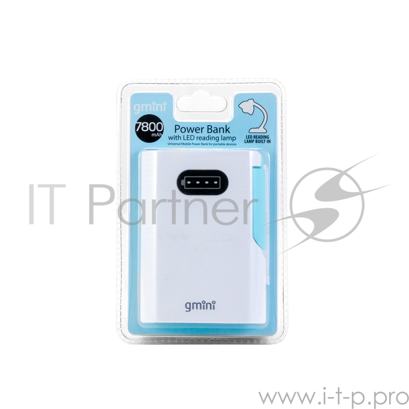 Внешний аккумулятор Gmini GM-PB07BL с лампой для чтения 7800mAh