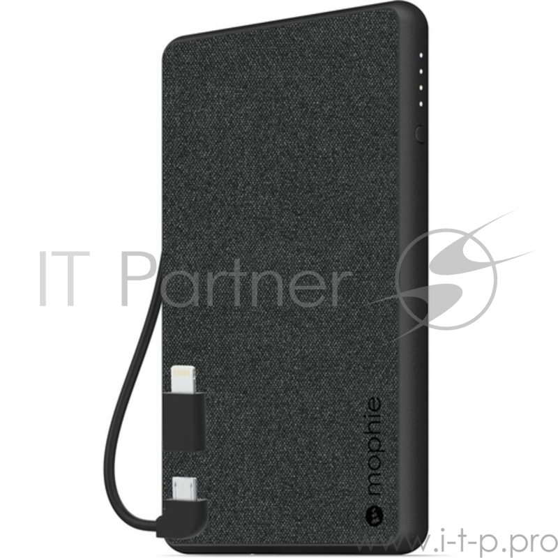 Внешний портативный аккумулятор Mophie PowerStation Plus Gen 4 4000. Встроенный кабель 2 в 1 Micro-USB, Lightning.