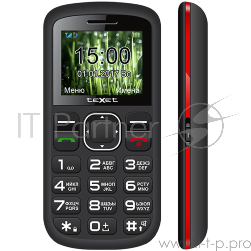 Мобильный телефон teXet TM-B220 черный-красный