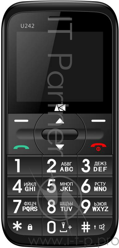 Мобильный телефон ARK U242 черный моноблок 2Sim 2.2