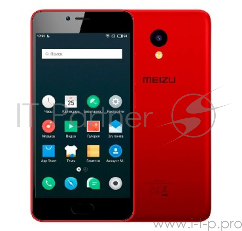 Смартфон MEIZU M5c Red, 5'' 1280x720, 1.3GHz, 4 Core, 2GB RAM, 32GB, 8Mpix/5Mpix, 2 Sim, 2G, 3G, LTE, BT, Wi-Fi, GPS, 3000mAh, 144g, 144x70.5x8.4