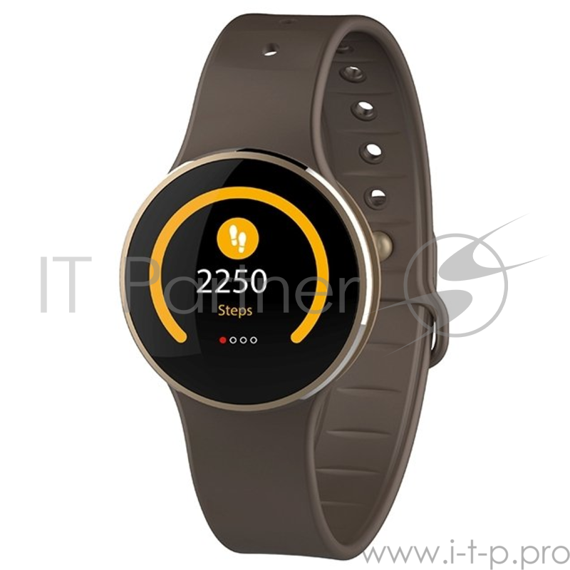 Фитнес-трекер MyKronoz ZeCircle2 Premium цвет розовое золото, длинный кожаный ремешок Double Tour коричневый