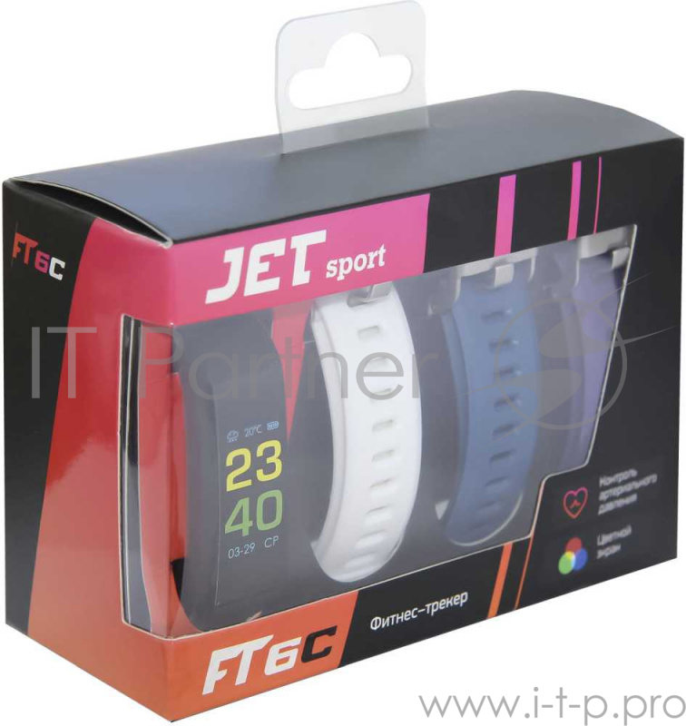 Фитнес-трекер Jet Sport FT-6C OLED корп.:черный рем.:черный/синий (FT-6С)