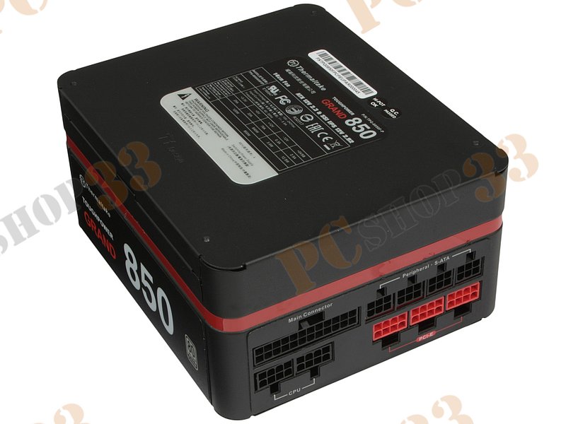 Блок питания 850Вт Thermaltake Toughpower Grand Platinum 850W TPG-0850F-P ATX12V V2.3 (24+4/8+6/8+8pin, вентилятор d140мм) + кабель питания EURO (1.5м)