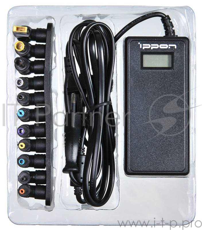 Блок питания Ippon D90U автоматический 90W 15V-19.5V 10-connectors 8A 1xUSB 2.1A от бытовой электросети LСD индикатор