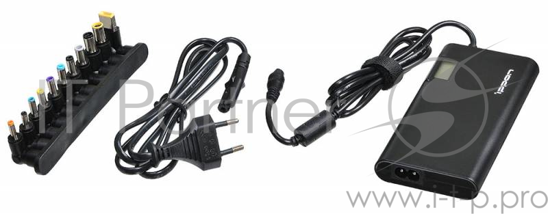 Блок питания Ippon SD90U автоматический 90W 15V-19.5V 10-connectors 1xUSB 2.1A от бытовой электросети LСD индикатор