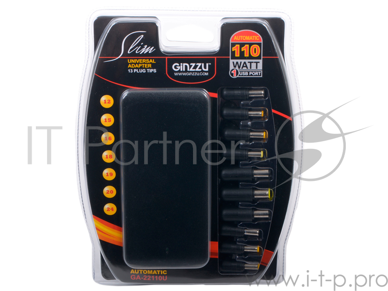 Аксессуар к ноутбуку Адаптер питания GINZZU GA-22110 U UltraSlim USB 110 W