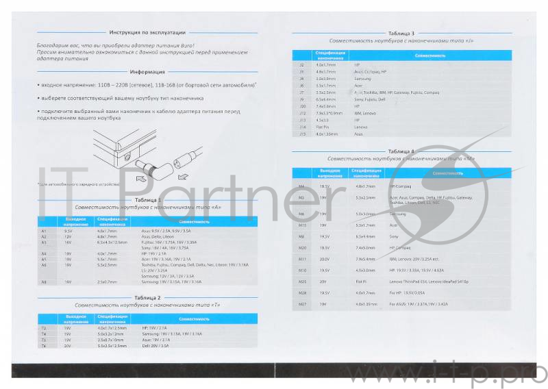 Блок питания Buro BUM-1200C120 ручной 120W 15V-24V 8-connectors 6A 1xUSB 1A от прикуривателя