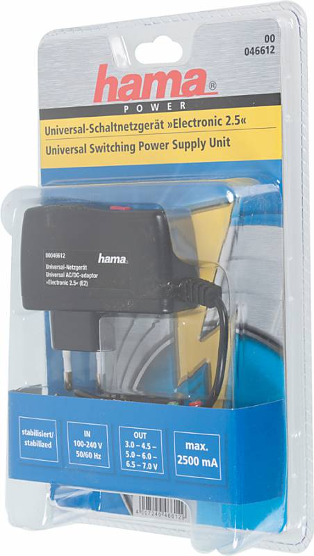 Блок питания Hama H-46612 3V-7V 8-connectors 2.5A от бытовой электросети